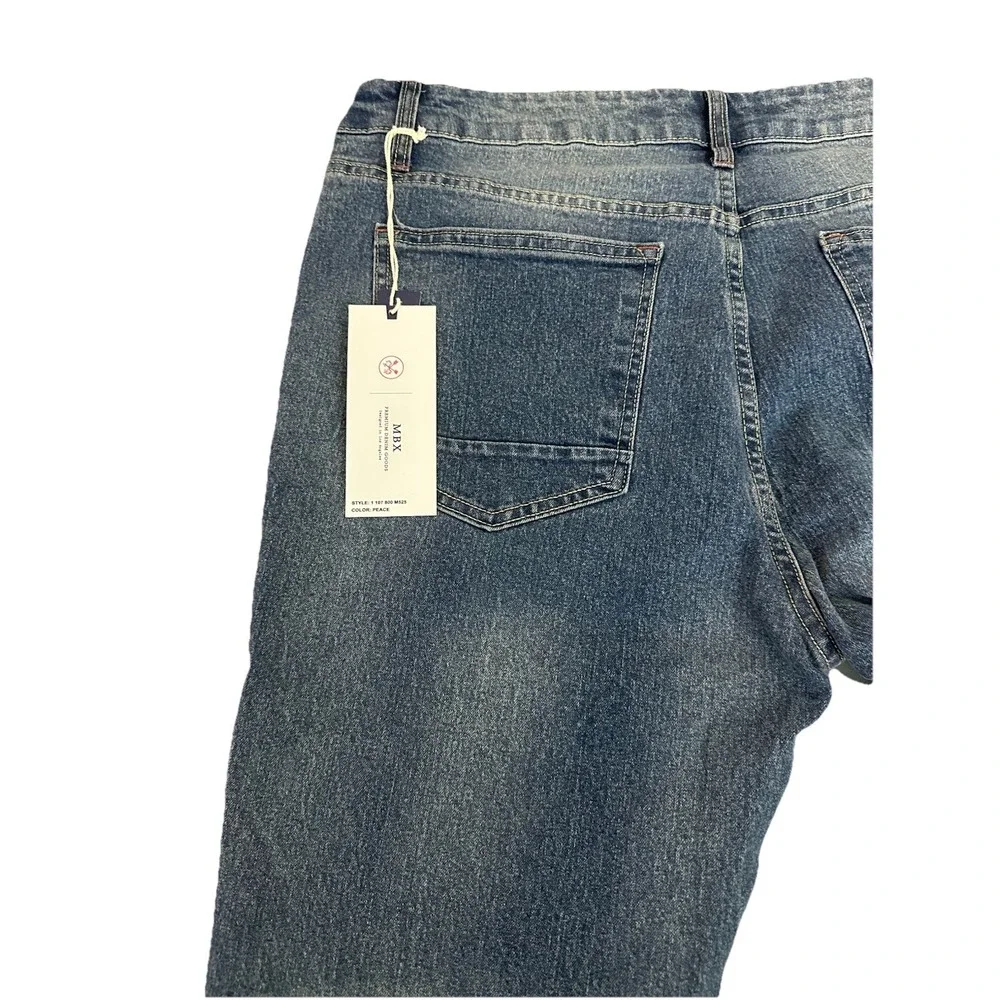 MBX ‎ Men's Fairfax Denim, Slim Fit Stretch Premium Jeans Peace Size 36X30 New